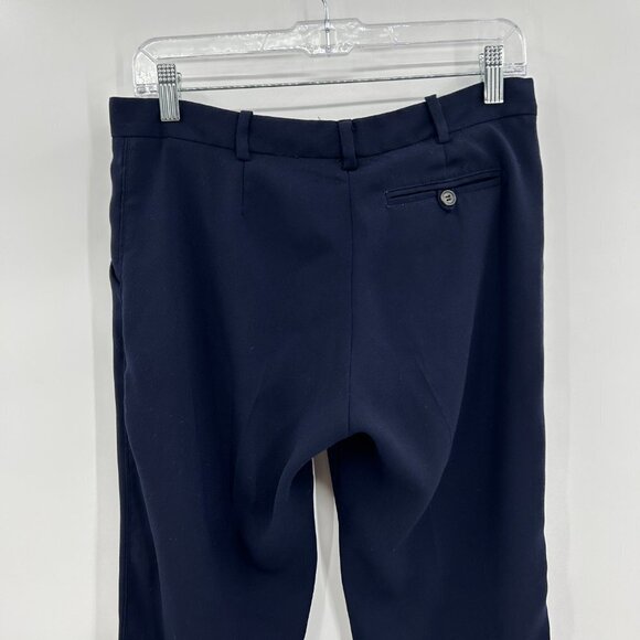 BALENCIAGA Women's Navy Blue Wool Blend Straight Leg Trouser Pants Size EU 38 - Picture 5 of 8